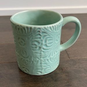 INDIGO Mint Seafoam Green Textured Coffee Tea Mug, Ceramic Kitchen Dining Decor